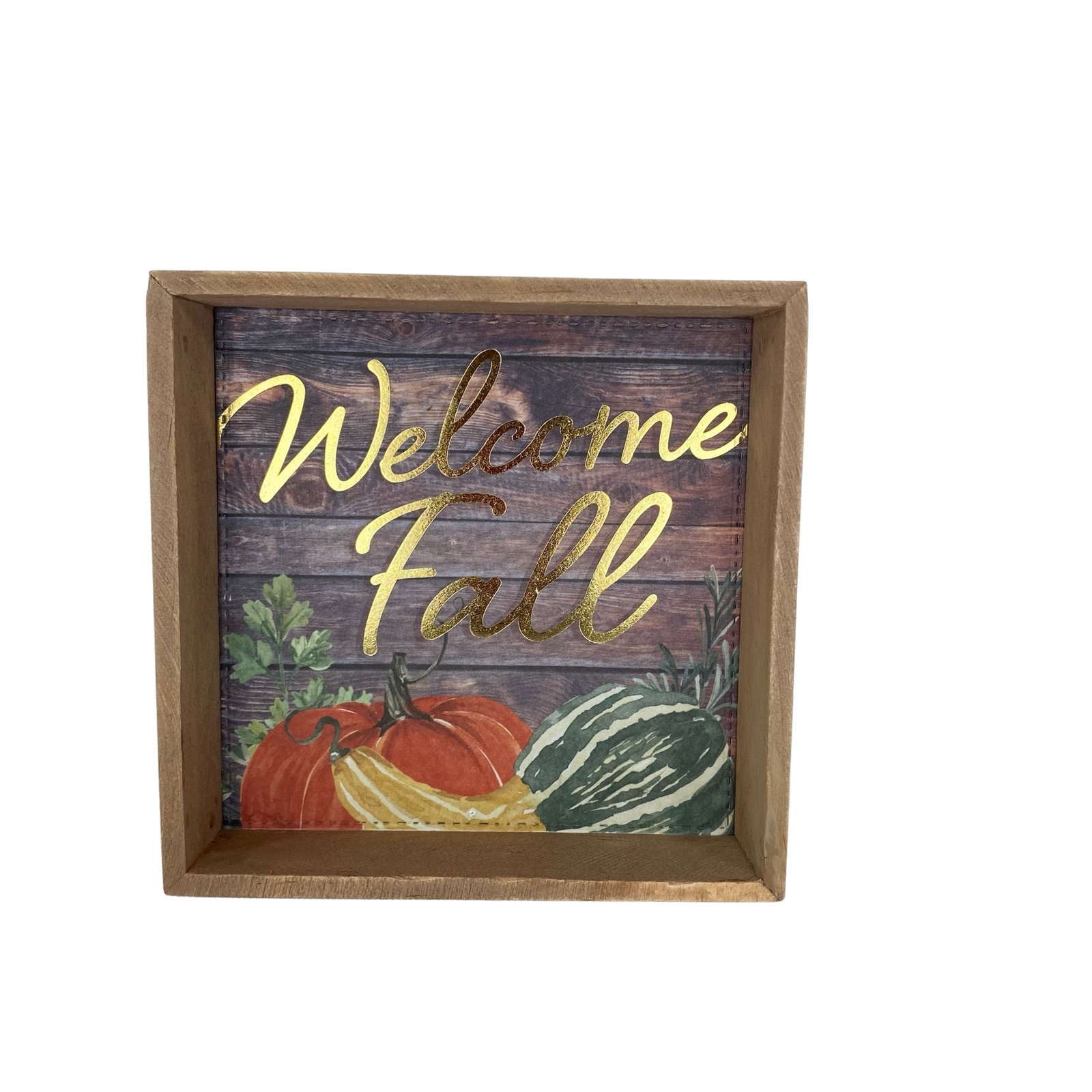 AGD Fall Decor - Pumpkin Spice 3-D Welcome Fall Reversible Wood Block Sign