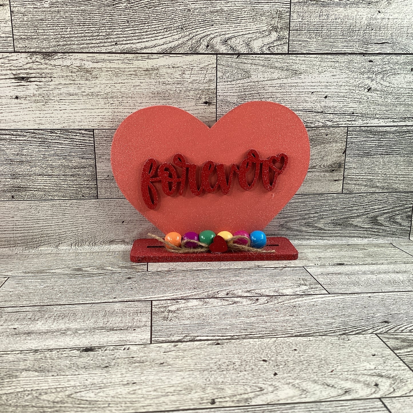 AGD Valentines Decor - Conversational Hearts Painted Layer Wood Sitters 6pc Set