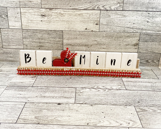 AGD Valentines Decor - Be Mine I Love You  Reversible Tile Tray Decor