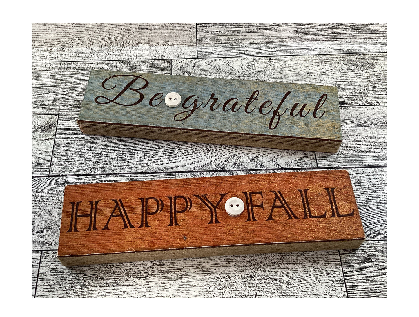 AGD Fall Decor - Grateful Happy Sign Chunky Whimsy Pumpkins 5pc Set