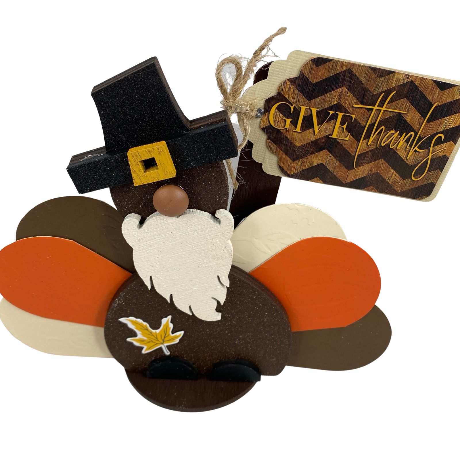 AGD Fall Decor - Give Thanks Turkey Gnome Sitter
