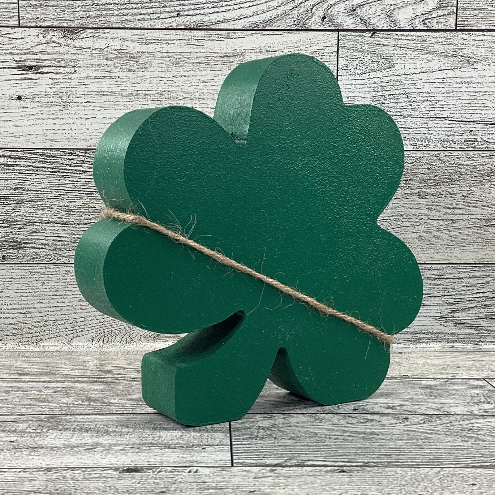 AGD Saint Patrick Decor - Irish Gnome Chunky Wood Shamrock Sitter