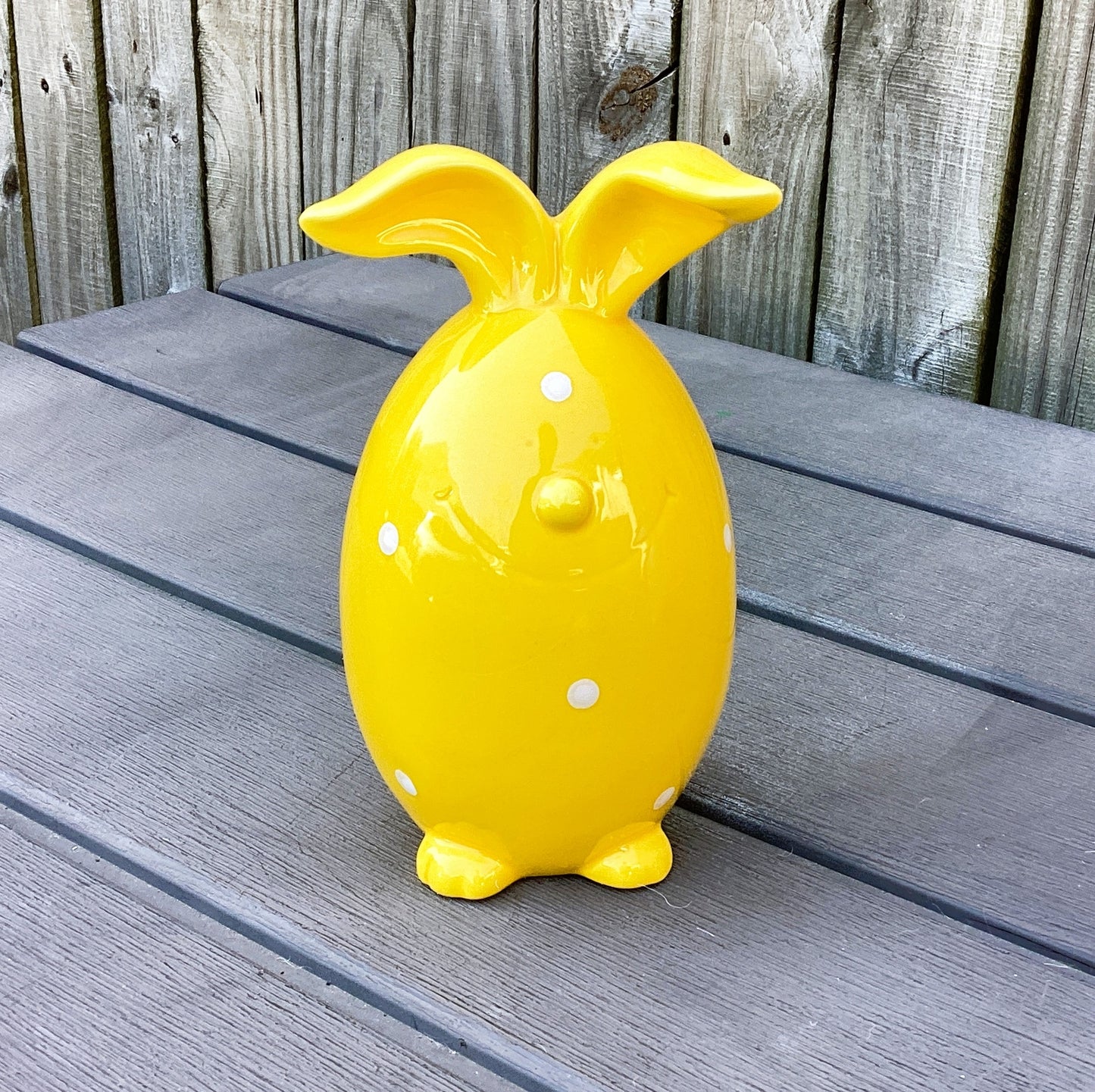 Darice Easter Decor - Ceramic Dolomite Happy Face Bunny Rabbit 4pc Set