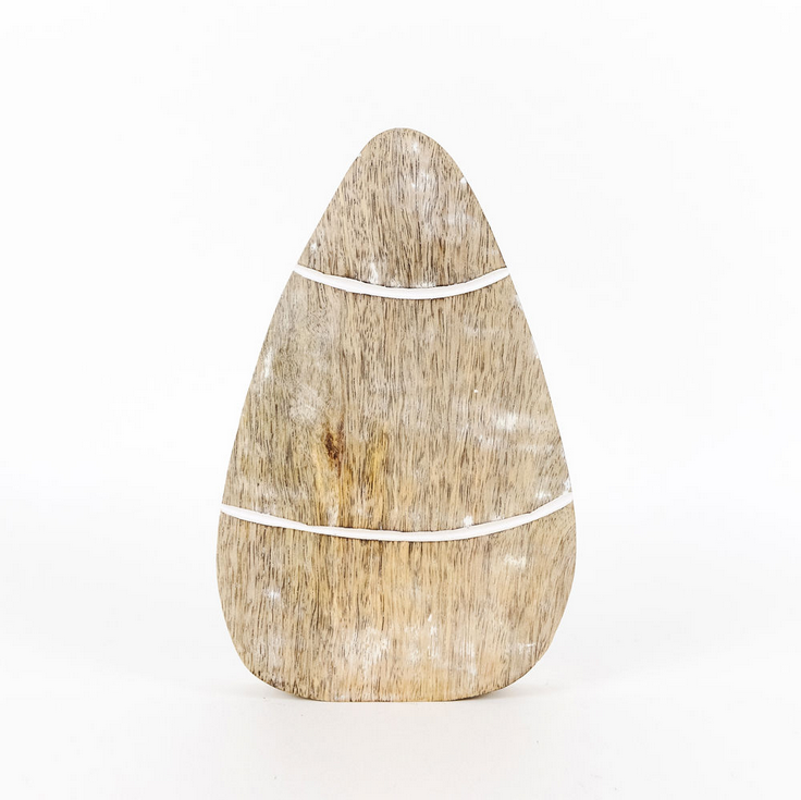 Adams Home Decor -  Candy Corn Chunky Mango Natural Wood Sitter