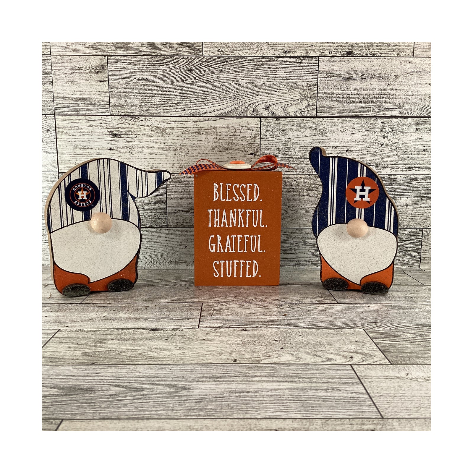 AGD Fall Decor -  Fall Baseball Gnomes Pumpkins Sign 5pc Set