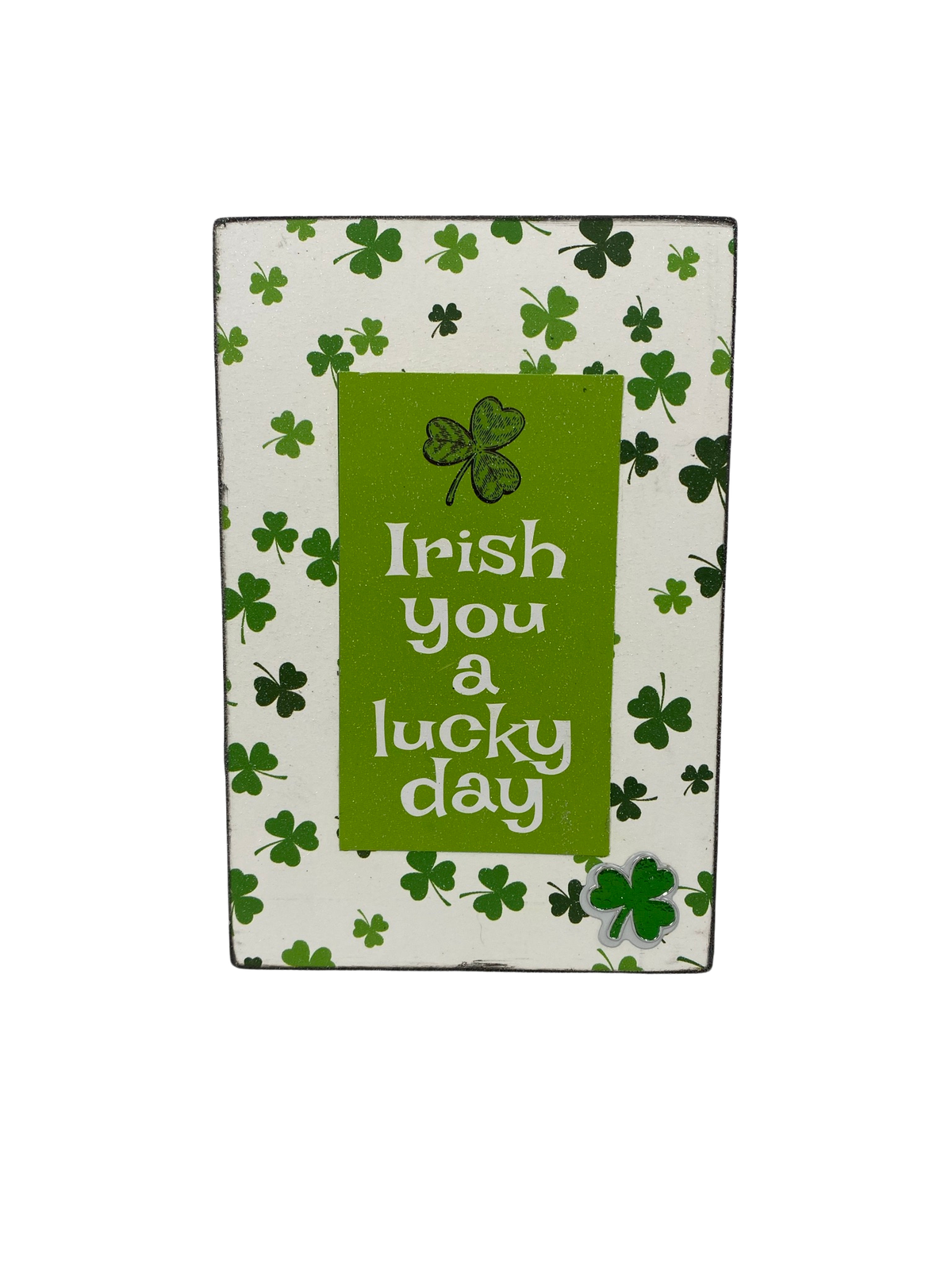 AGD St Patrick's Decor - Kiss Me I'm Irish Lucky Reversible Box Sign