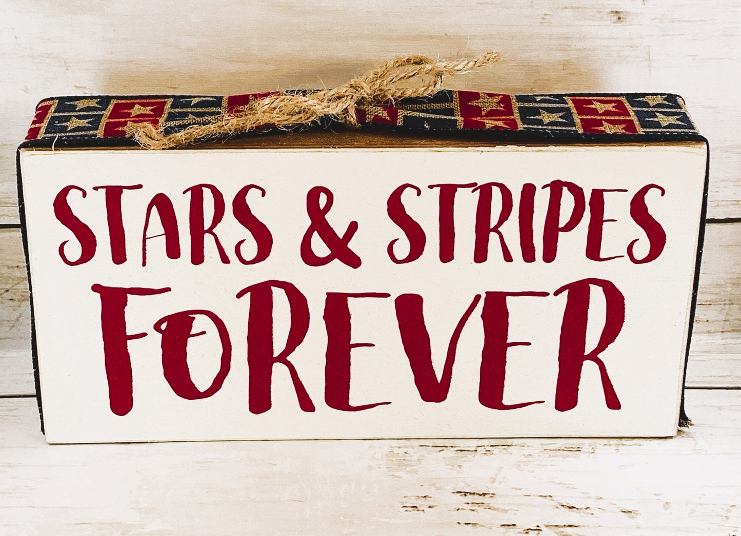 AGD Patriotic Decor - Stars & Stripes Forever Prim Box Sign 3pc Set