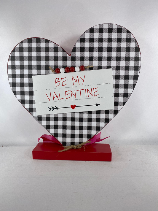 AGD Valentines Decor - Be My Valentine I Love You Reversible Wood Heart