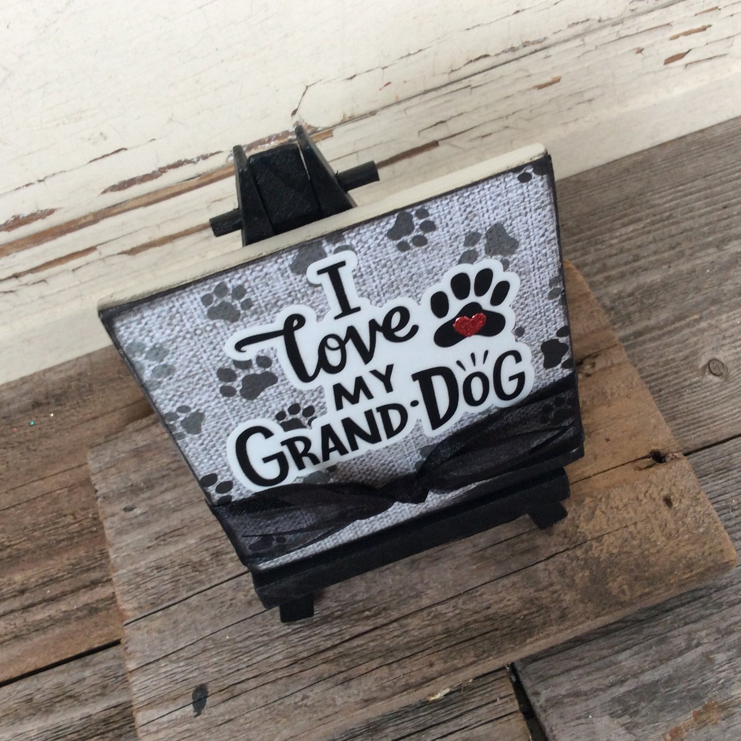 AGD Pet Gift - I Love My Grand Dog Easel Display