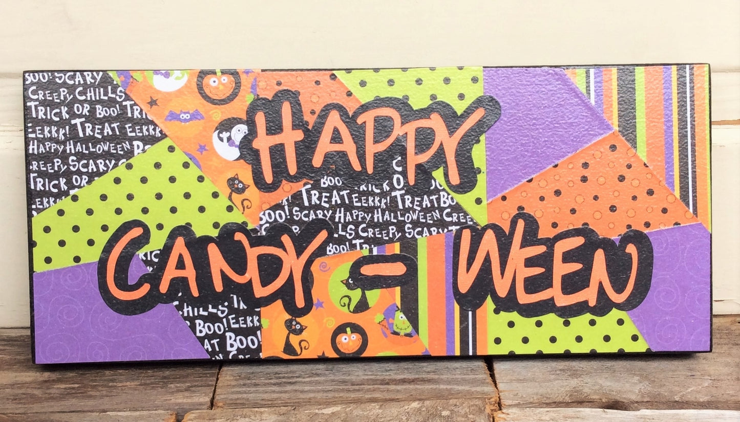 AG Designs Halloween Decor - Plaque Happy Candy-Ween #82401