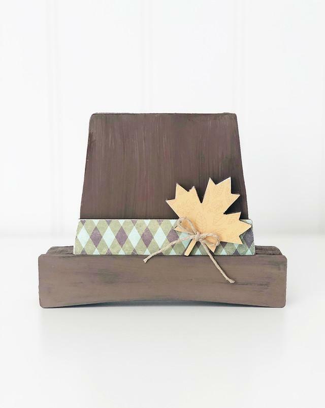 FD Fall Craft Decor - DIY Wood Pilgrim Hat Wood Block