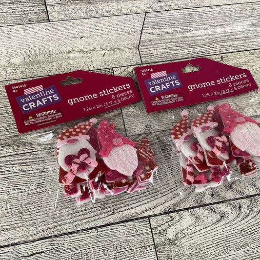 HL Valentines Craft Supply - Felt Gnome Stickers 24pc total