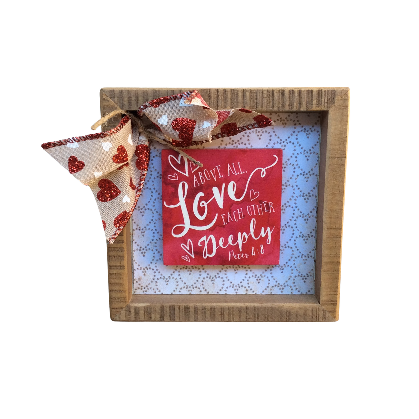 AGD Valentines Decor - Love Deeply Bible Verse Scripture Box Sign