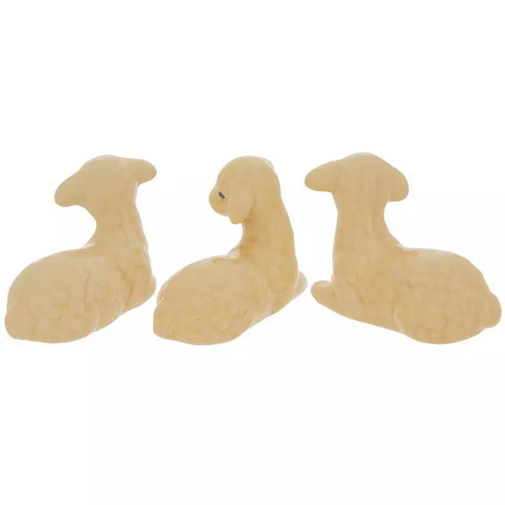 HL Easter Decor - Mini Ceramic Lamb Sheep 3pc Set