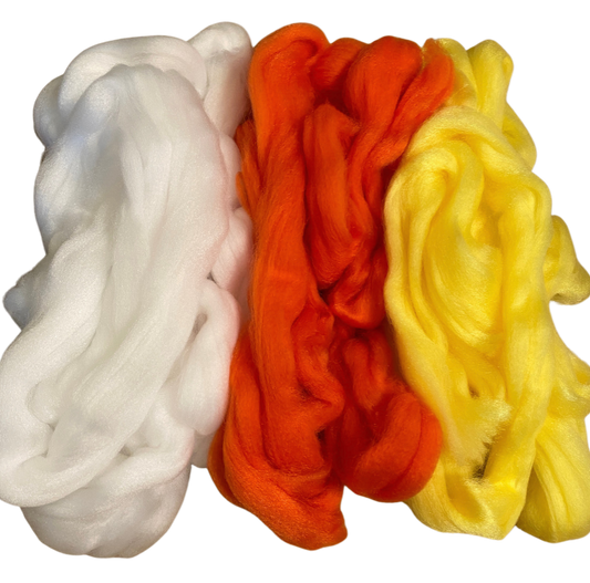 AGD Halloween Craft Supply - Orange White Yellow Cotton Candy Corn Fluff