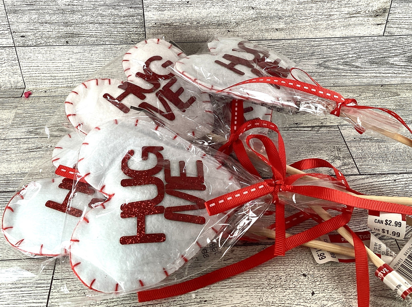 Michaels Valentines Decor - Hug Me Felt Heart Floral Picks 6pc Set