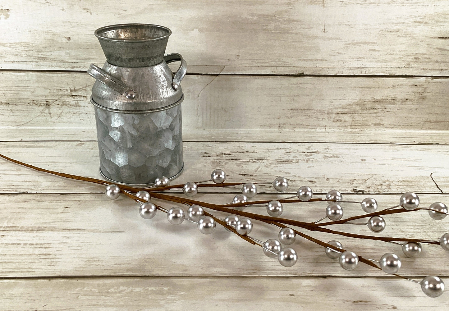 Darice Floral Supply - Metallic Silver Berry Floral Spray Pick 12pc Set