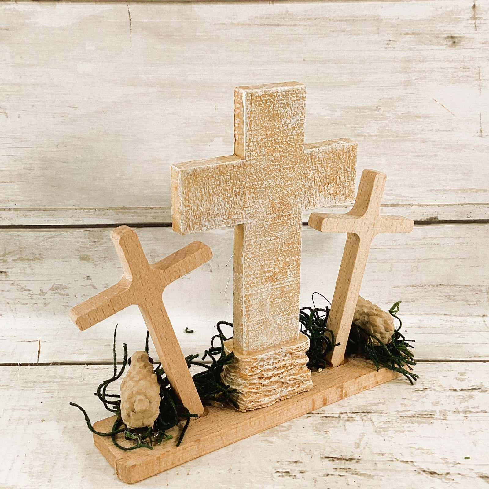 AGD Easter Decor - GRACE Three Crosses Resurrection Display