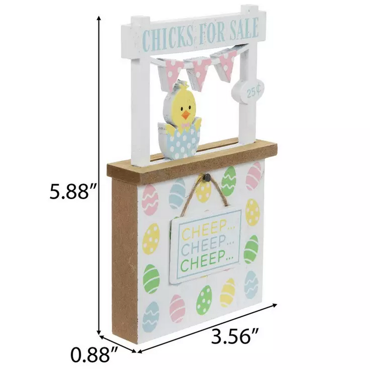 HL Easter Decor - Mini Tabletop Tier Tray Cheep Chick Booth