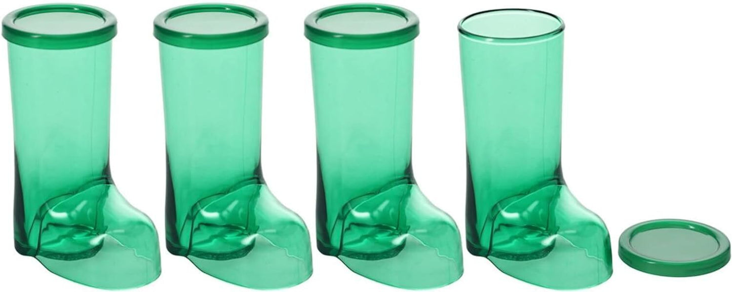 DT Saint Patrick's Supply - Green Plastic Leprechaun Boots Shot Glass Container