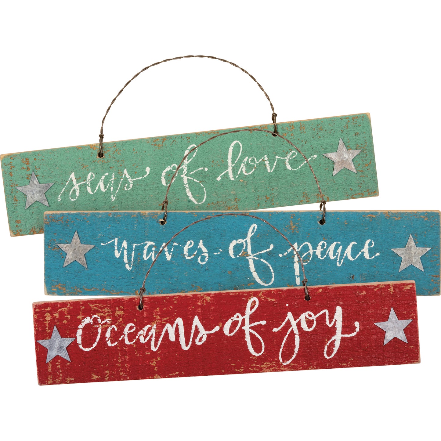 PBK Christmas Decor - Seas Oceans Waves Beach Theme Ornaments 3pc