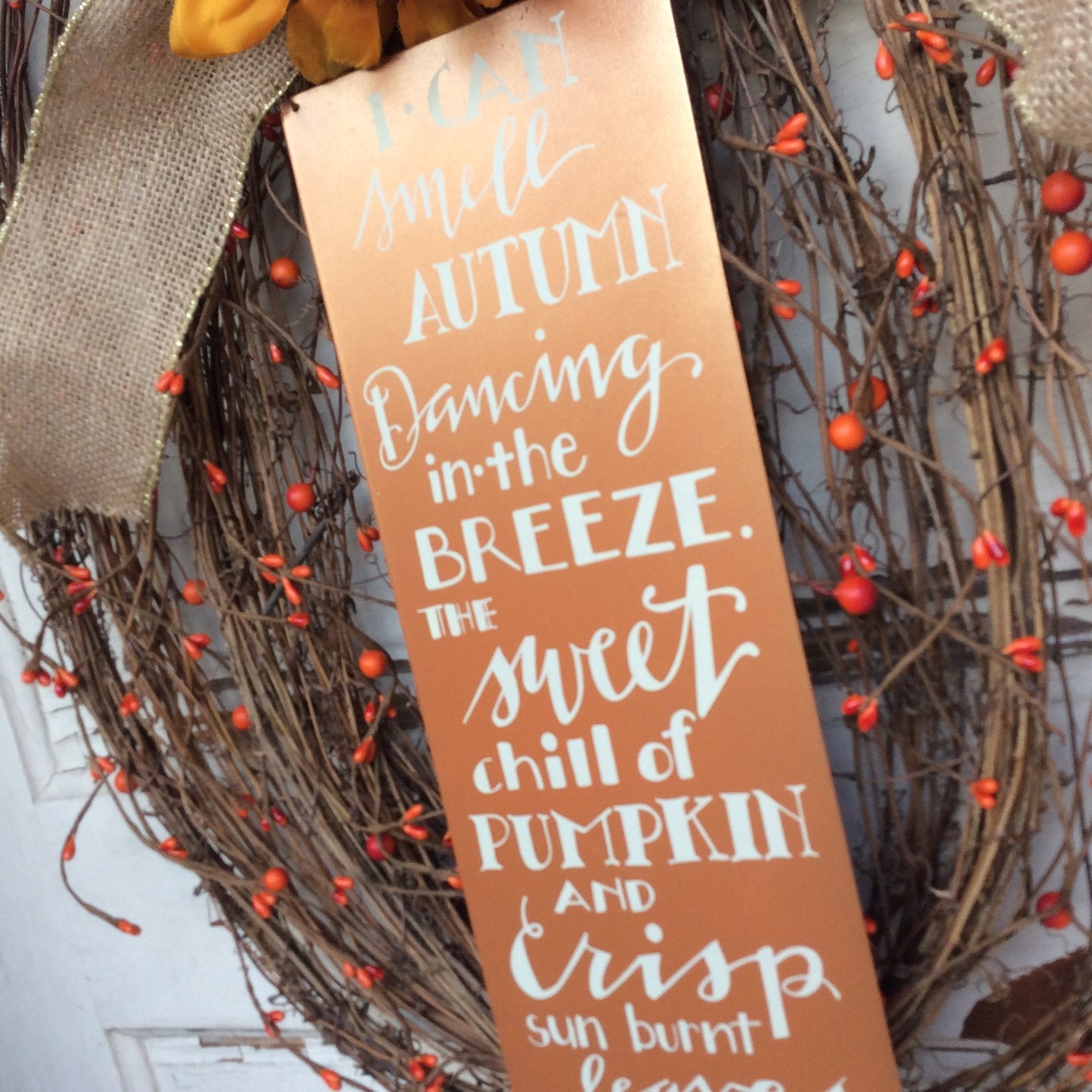 AGD Fall Decor - Flat Grapevine Pumpkin Thankful XX Large Wreath