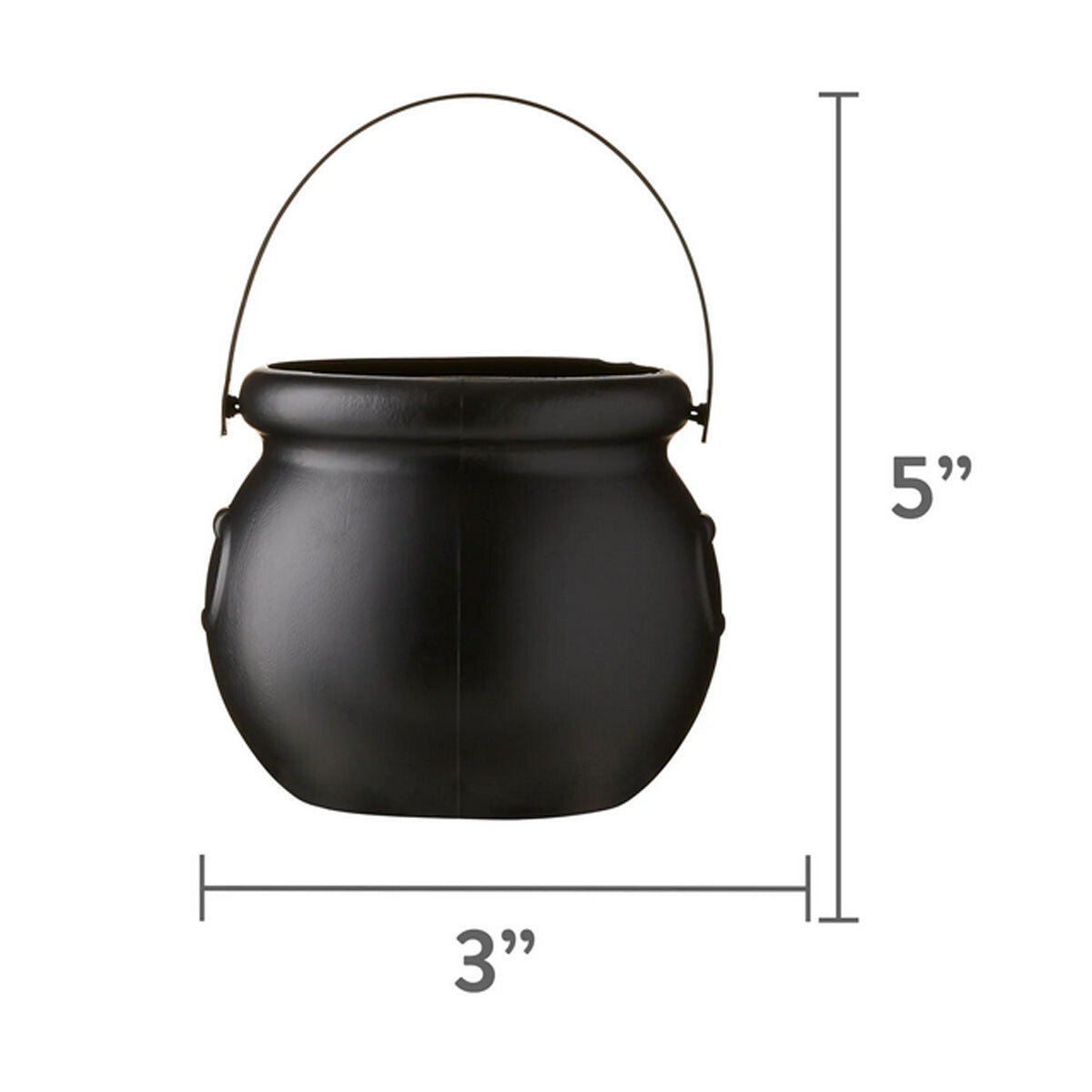 WM Halloween Supply  - Small Black Plastic Cauldron with Handle 5 inch