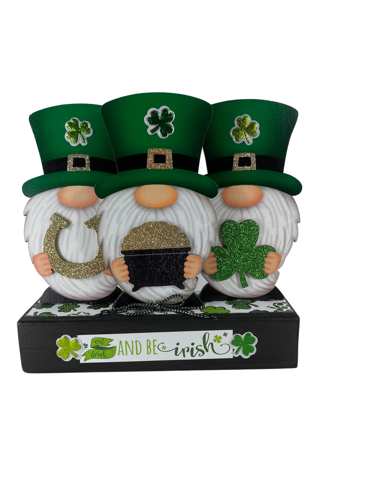 AGD St Patricks Decor - Eat Drink Be Irish Gnome Display