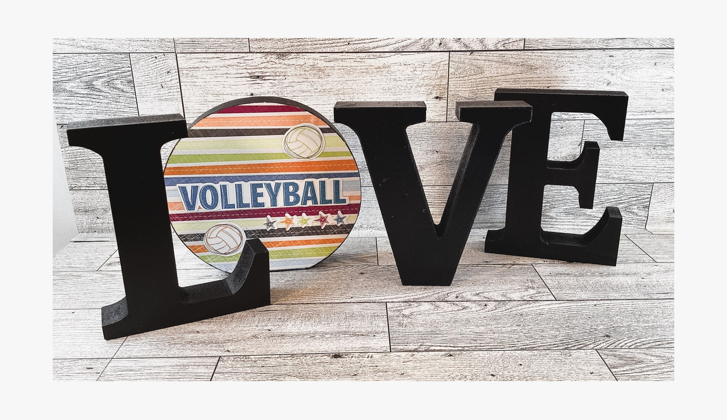 AGD Sports Gift Decor - Wood Love L Volleyball L O V E Word Tabletop Display