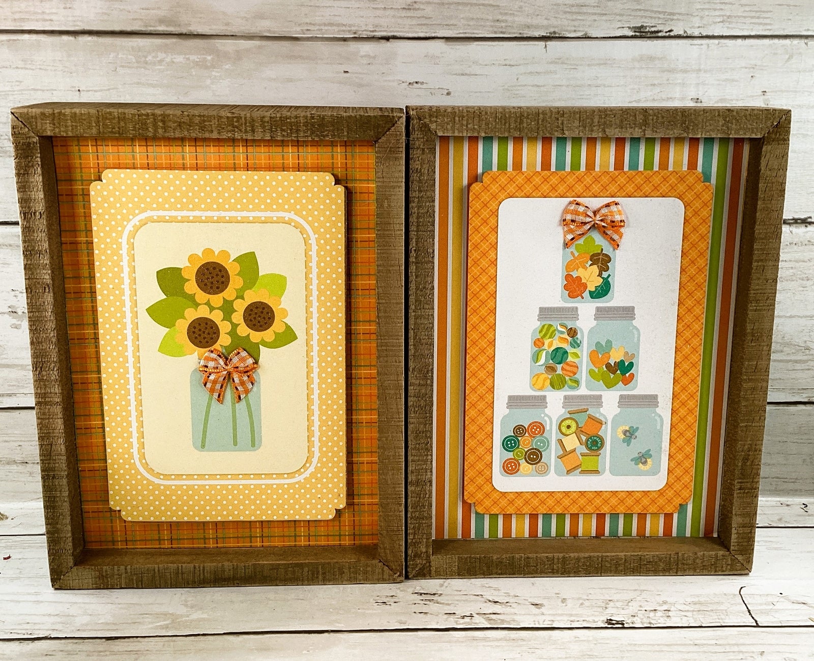 AGD Fall Decor - Count Your Blessings Sunflower Mason Jar inset Sign 3pc Set