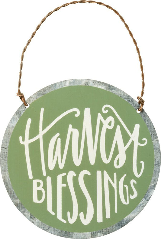 PBK Fall Decor - Harvest Blessings Small Prim Ornament Sign