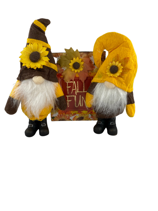 AGD Fall Decor - Fall Fun Grateful Blessed Reversible Sign Gnomes 3pc