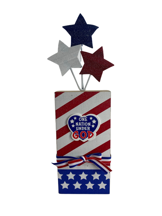 AGD Patriotic Decor - Prim Chunky Wood Firecracker One Nation