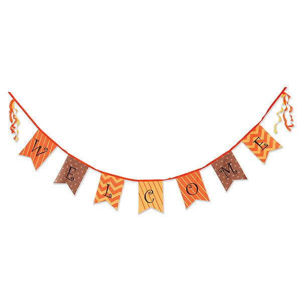 Gerson Fall Harvest Decor - Welcome Polyester Banner Garland 4ft