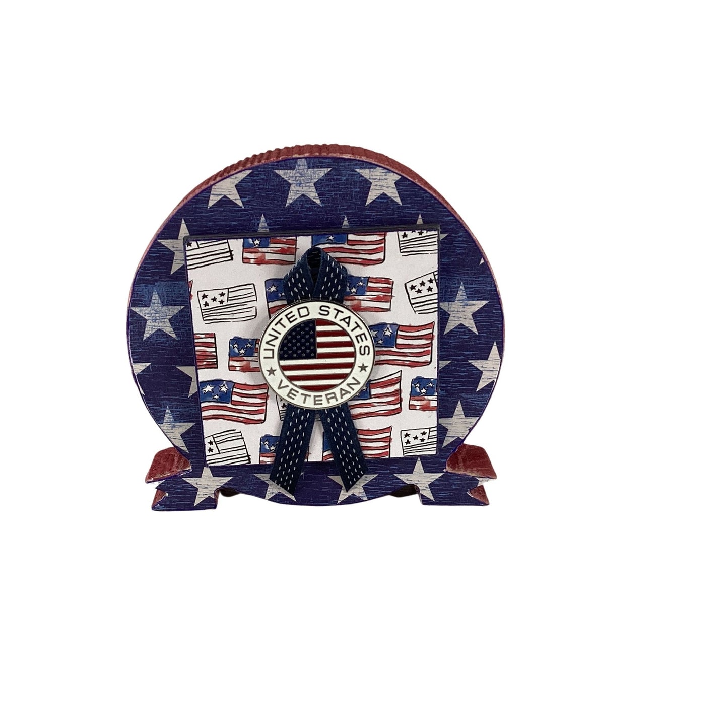 AGD Patriotic Decor - Primitives July 4th Chunky Wood Sitter