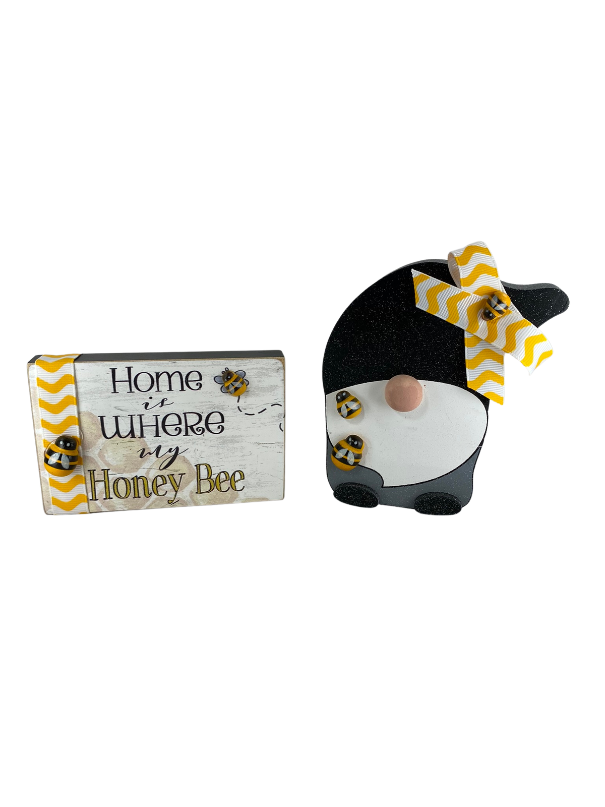 AGD Summer Decor - Home Honey Bee Gnome 2pc Tier Tray Sitter