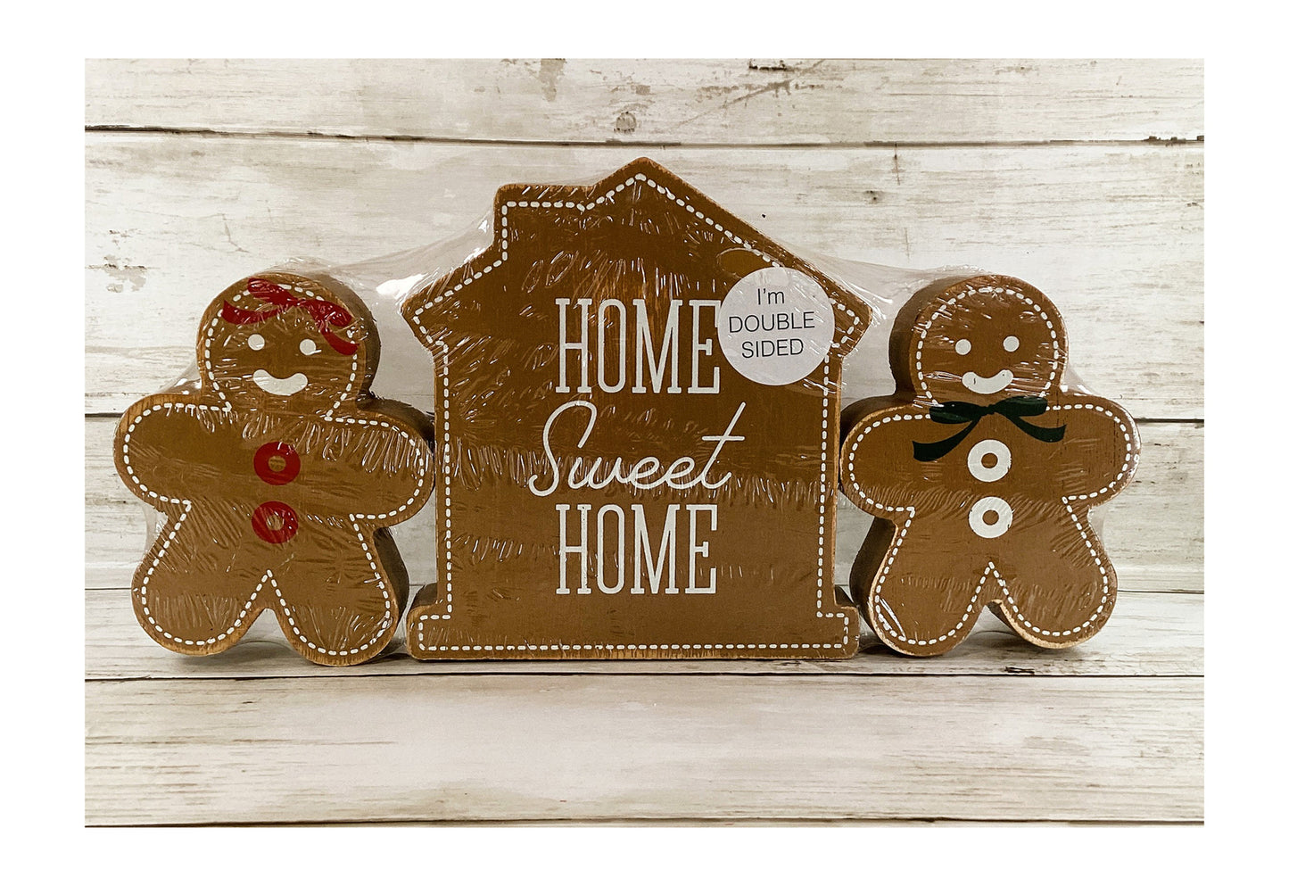 Adams Christmas Decor - Gingerbread Boy Girl House 3pc Set