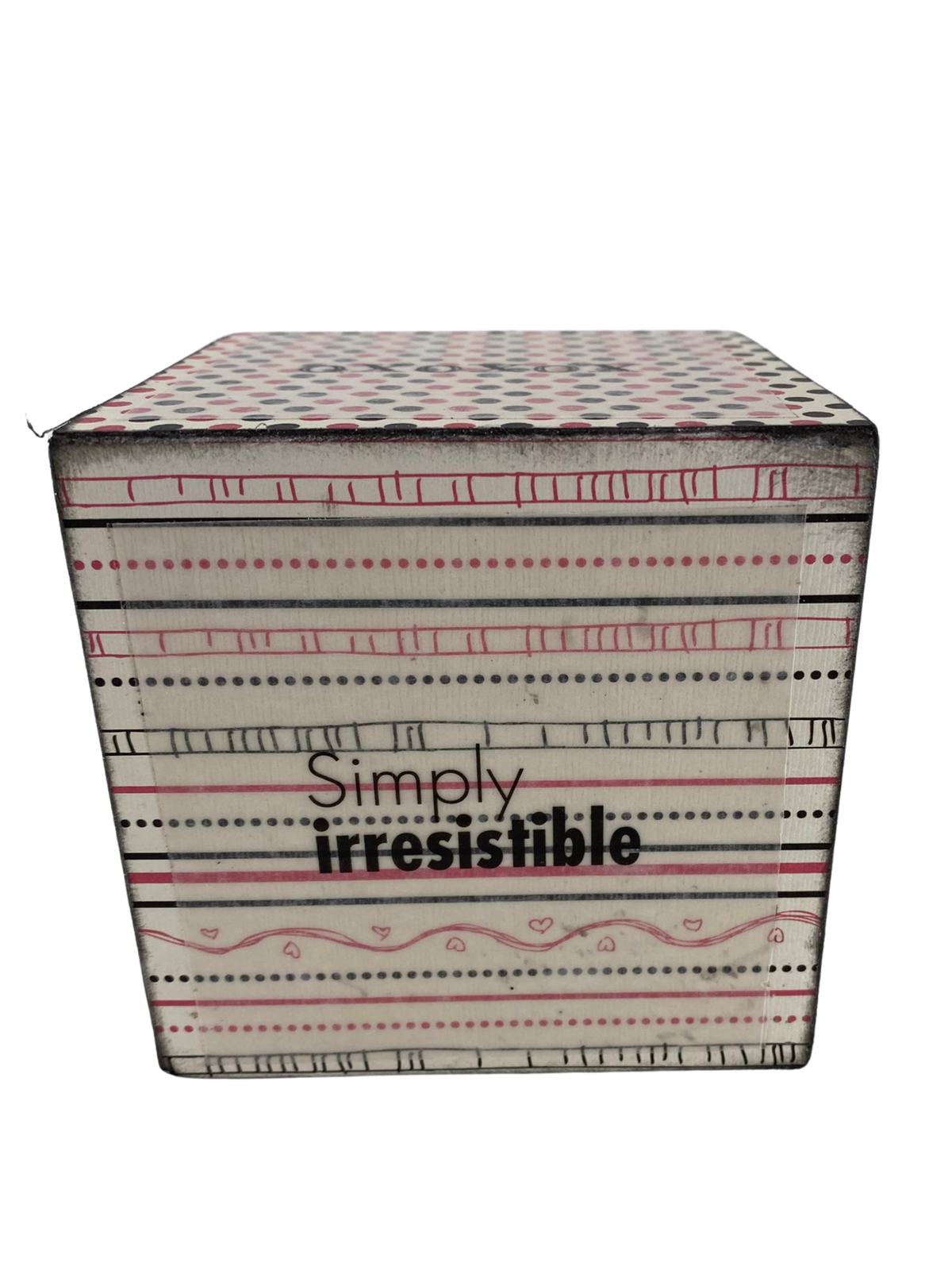 AGD Valentines Decor -  Pink White Black Love Sayings Wood Block