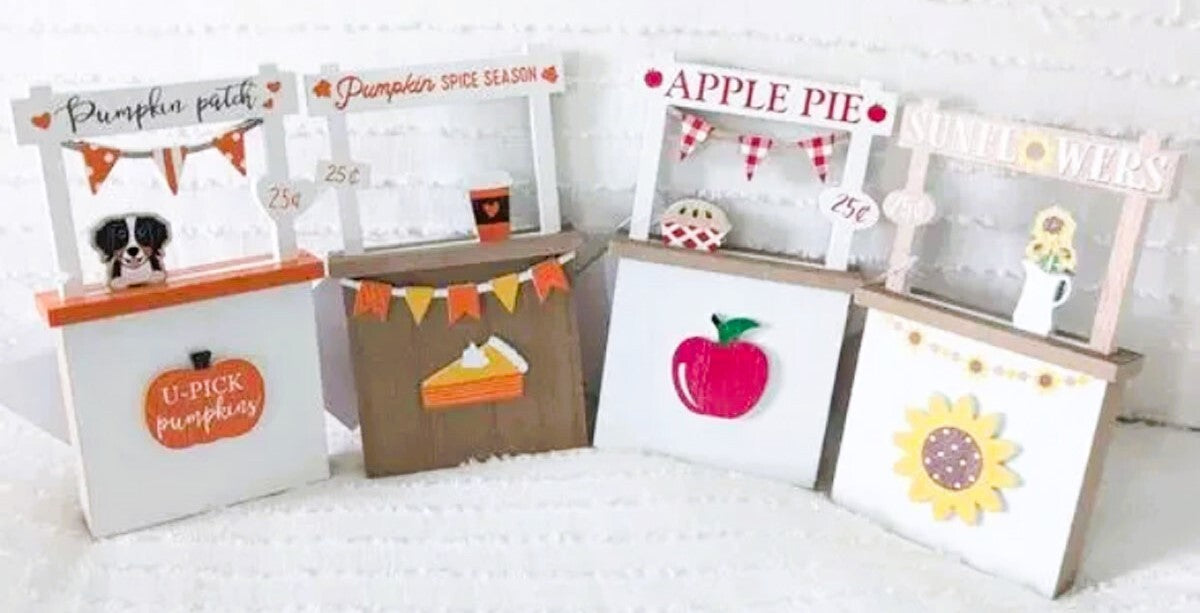 HL Fall Decor - Mini Tabletop Tier Tray Apple Pie Booth