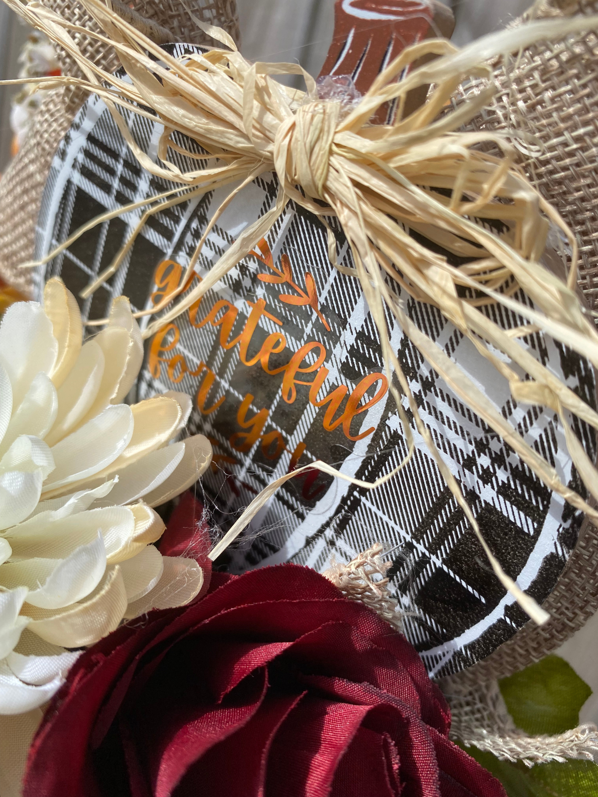 AGD Fall Decor  – Grateful For You Galvanized Metal Floral Centerpiece
