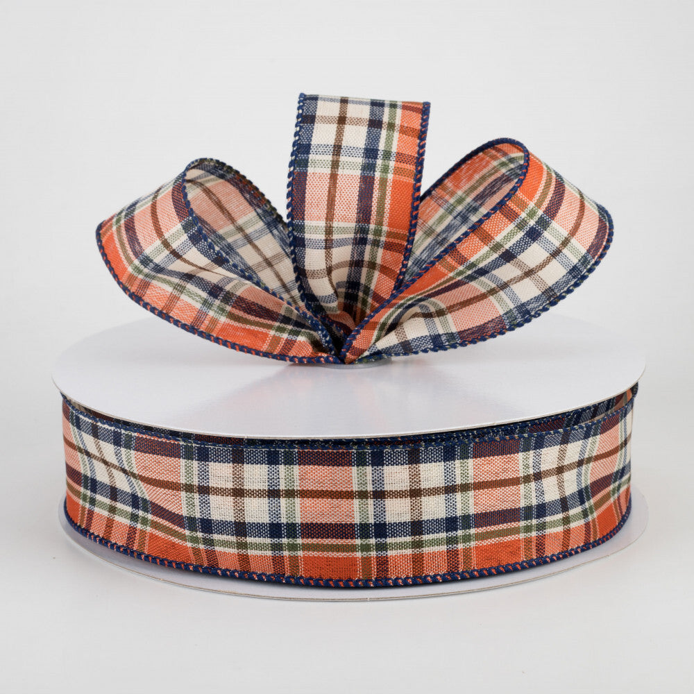 Fall Craft Supply Scare Crow Theme Natural Linen Ribbon 1.5-inch 20yds 2pc Set