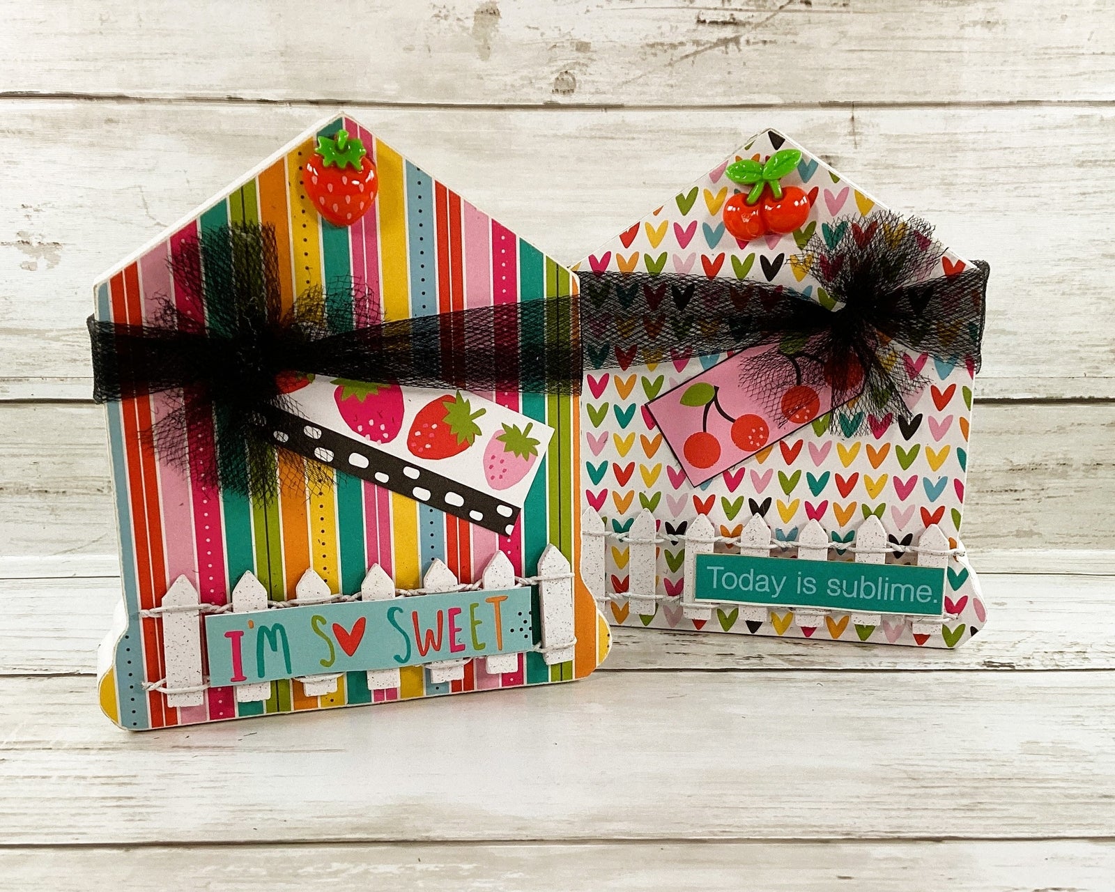 AGD Spring Decor - Strawberry Cherry Summer Chunky House 2pc Set