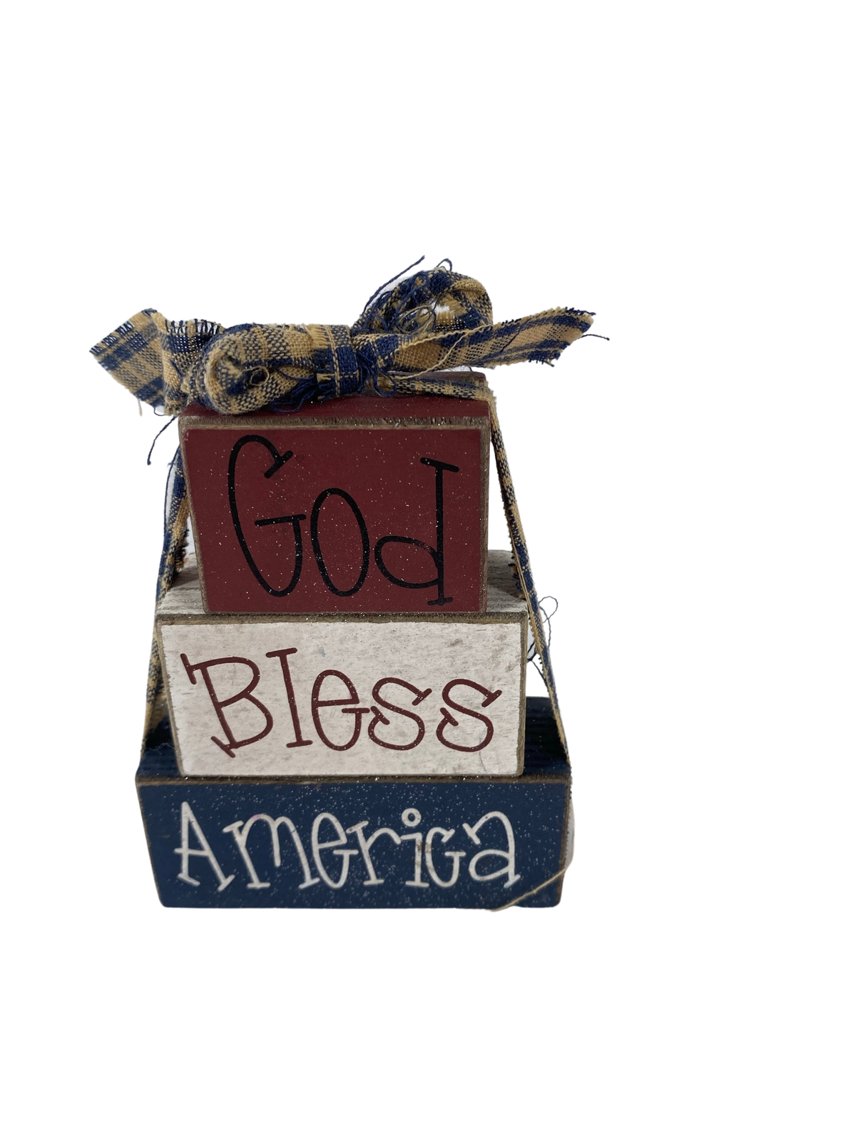 AGD Patriotic Decor - USA Stacking Blocks Americana Cat 3pc Set