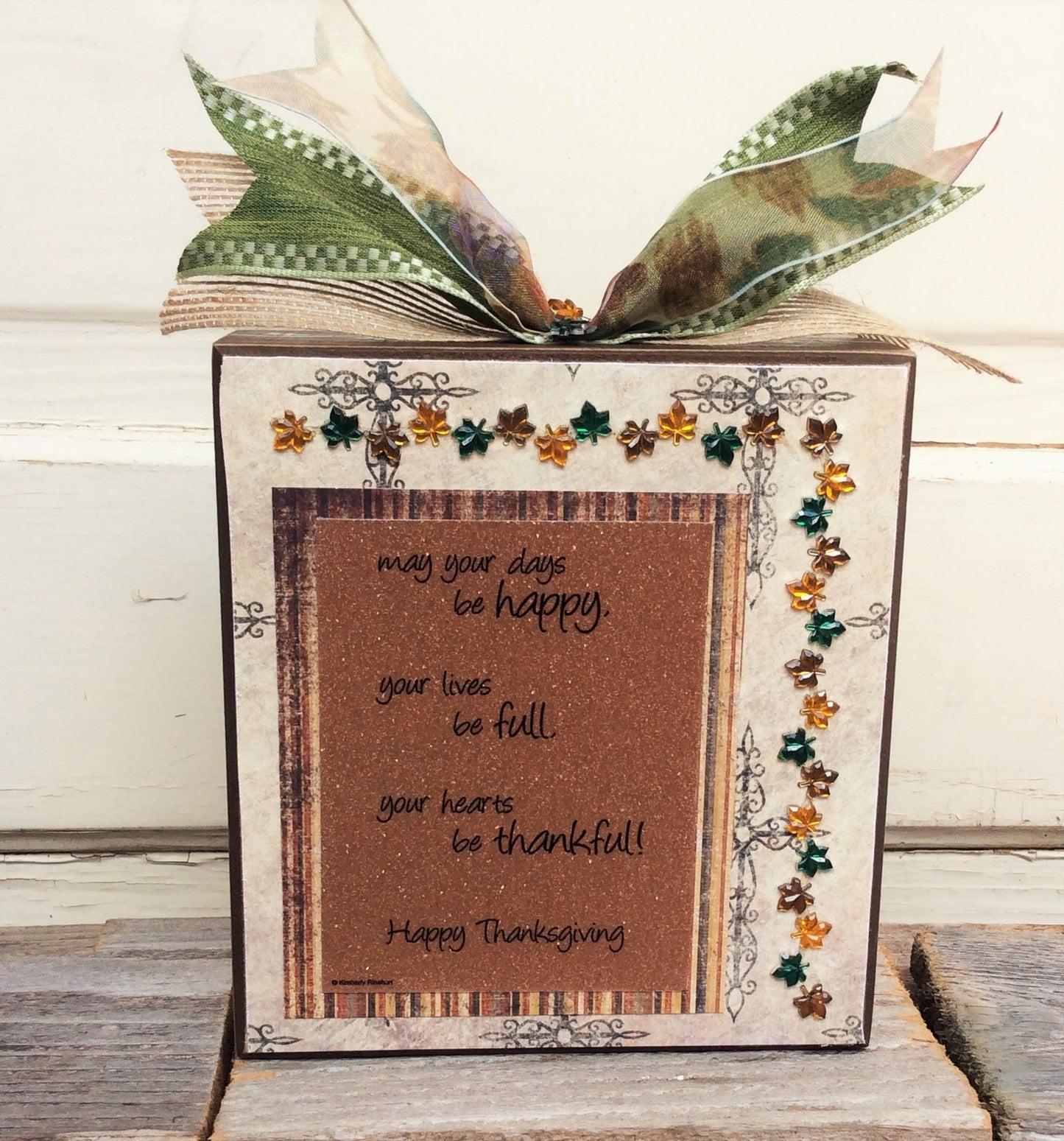AG Designs Fall Decor - Prim Wood Box Sign Happy Thanksgivng Poem #7-7/04