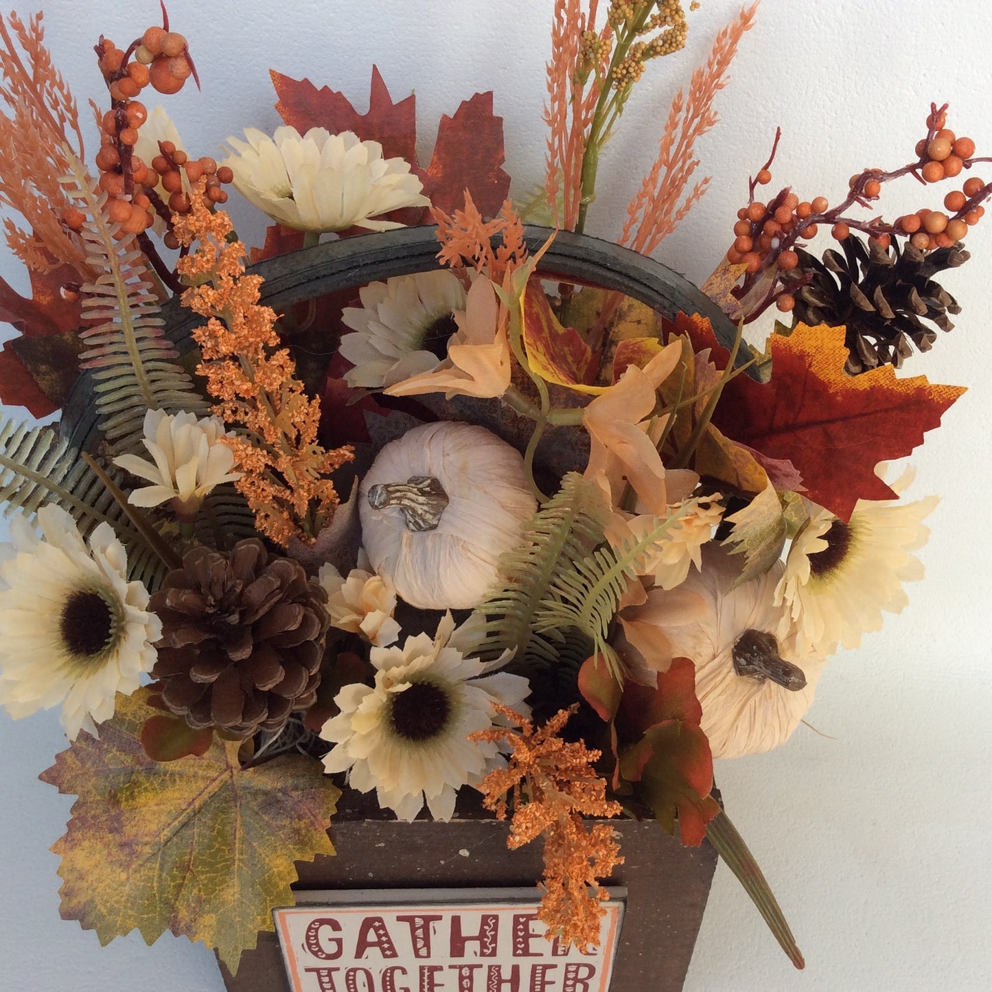 AGD Fall Decor -  Farmhouse Gather Together Floral Flower Box Display