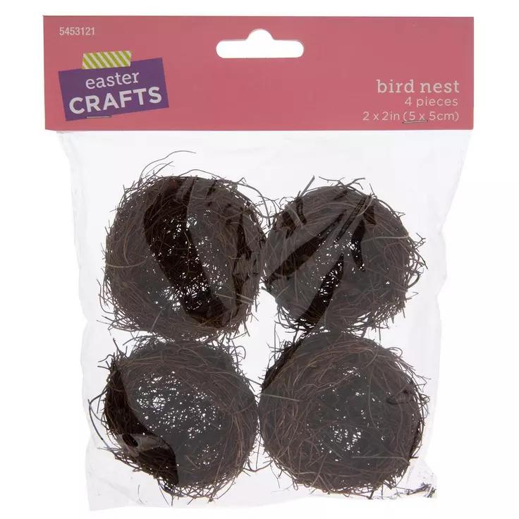 HL Easter Decor - Miniature Small Brown Grapevine Birds Nests 4pc