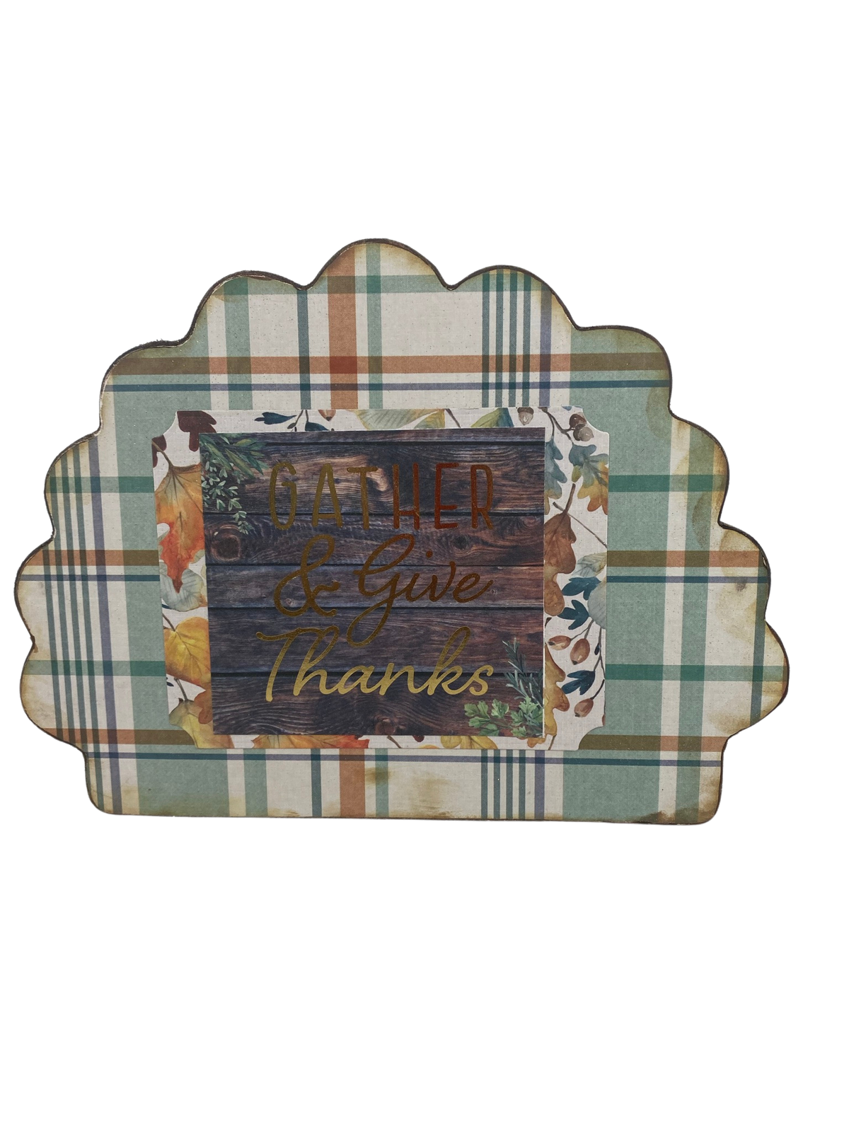 AGD Fall Decor - Reversible Blessed Chunky Wood Turkey Sign