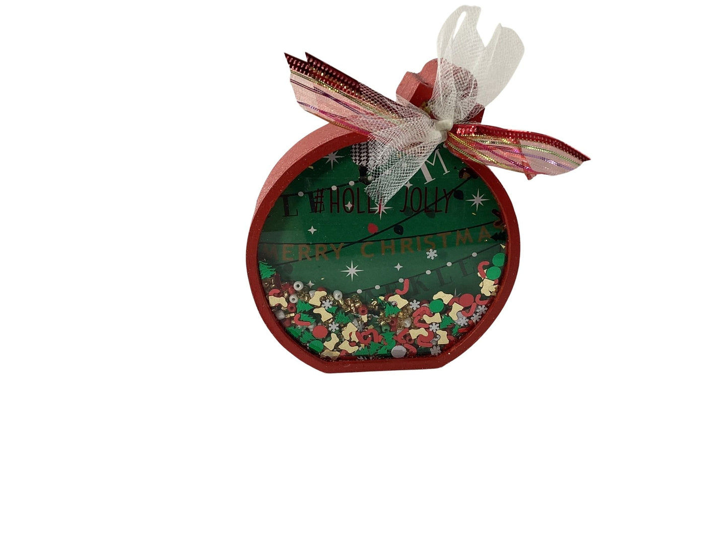 Christmas Decor - Ornament Bulbs Chunky Wood Shaker Sitters 3pc Set