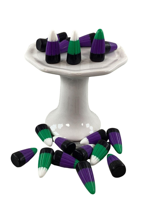 AGD Halloween Craft Supply - FAKE Resin Green Purple Black Candy Corn
