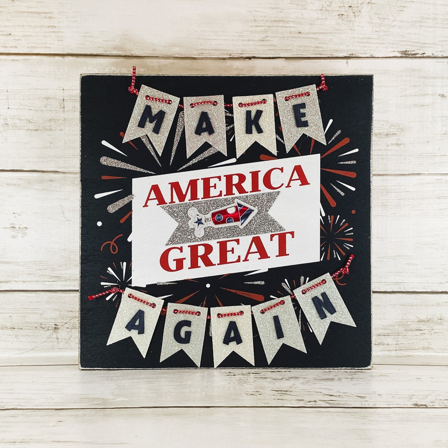 AGD Patriotic Decor - MAGA Make America Great Again Box Sign